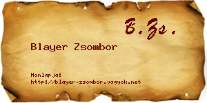 Blayer Zsombor névjegykártya